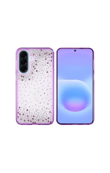 Samsung Galaxy Uyumlu A36 Kılıf Airbag Tasarımlı Damla Taşlı Şeffaf Zore Pera Silikon Kapak - Mor Samsung Galaxy Uyumlu A36 Kılıf Airbag Tasarımlı Damla Taşlı Şeffaf Zore Pera Silikon Kapak - Mor