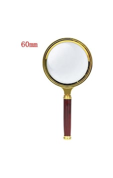 10X 60mm El Büyüteç Sökülebilir Vidalı Yapay Maun Ağacı Sap HD Ca