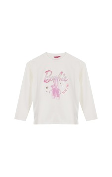 Barbie Ekru Kız Çocuk Bisiklet Yaka Baskılı T-shirt Brb6wg-tst6644 Barbie Ekru Kız Çocuk Bisiklet Yaka Baskılı T-shirt Brb6wg-tst6644