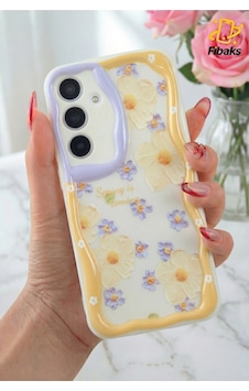 Fibaks Galaxy S24 Fe Uyumlu Kılıf Tasarımlı Desenli Kamera Korumalı Papatya Çiçek Renkli Silikon Kapak