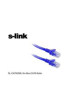 S-Link Sl-Cat605Bl 5M Cat6 Kablo Mavi S-Link Sl-Cat605Bl 5M Cat6 Kablo Mavi