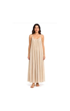 Lili Woman Kadın Bej İp Askılı Bürümcük Dokulu Maxi Elbise Fp.3173 Lili Woman Kadın Bej İp Askılı Bürümcük Dokulu Maxi Elbise Fp.3173