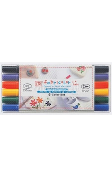 Zig Fabricolor Twin Çift Uçlu Kumaş Kalemi Setleri 6Lı Set