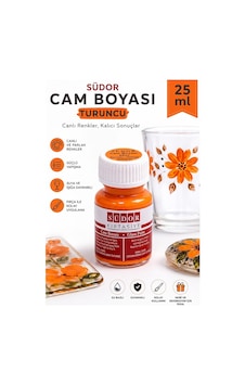 Cam Boyası Vitray Boyası 25 Ml 1 Adet Südor Su Bazlı Renkli Cam Vitray Boyası Sanat Hobi Turuncu Cam Boyası Vitray Boyası 25 Ml 1 Adet Südor Su Bazlı Renkli Cam Vitray Boyası Sanat Hobi Turuncu
