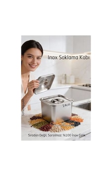 Premium Inox Saklama Kabı - Hava Sızdırmaz Mutfak Düzenleyici 14x11 Cm 304 Paslanmaz Çelik Siyah Premium Inox Saklama Kabı - Hava Sızdırmaz Mutfak Düzenleyici 14x11 Cm 304 Paslanmaz Çelik Siyah