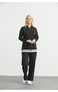 Sementa 76511 Tam Fermuarlı Tunik Eşofman Takım Siyah Sementa 76511 Tam Fermuarlı Tunik Eşofman Takım Siyah