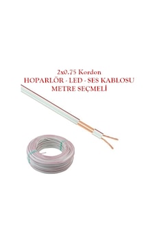 2X0,75 Kordon Şeritli Beyaz Kablo Metre Seçmeli Ücretsiz Kargo 2X0,75 Kordon Şeritli Beyaz Kablo Metre Seçmeli Ücretsiz Kargo
