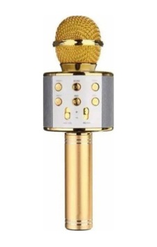 Ws-858 Karaoke Mikrofon Bluetooth, Usb, Hafıza Kartı Ve Aux Girişli Metalik Sarı & Metalik Ws-858 Karaoke Mikrofon Bluetooth, Usb, Hafıza Kartı Ve Aux Girişli Metalik Sarı & Metalik