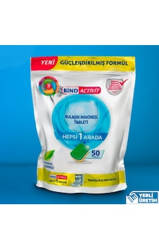 Bind Activit Hepsi 1 Arada Bulaşık Makinesi Deterjan 50 Tablet Bind Activit Hepsi 1 Arada Bulaşık Makinesi Deterjan 50 Tablet