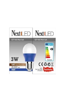 Nextled 3W Mavi Renk Gece Lambası Mavi Nextled 3W Mavi Renk Gece Lambası Mavi