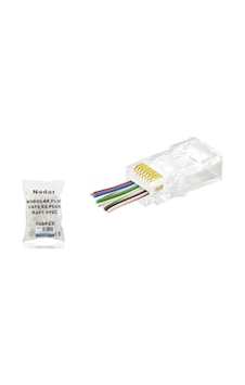 Cat6 Ez Rj45 Konnektör - 100 Adet Şeffaf / Ekonomik Poşet Paket Nd2415 Cat6 Ez Rj45 Konnektör - 100 Adet Şeffaf / Ekonomik Poşet Paket Nd2415