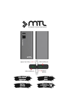 10000 Mah 22.5w Turbo Şarj Dahili Kablolu Led Göstergeli Pd Ve Qc 3.0 Powerbank Mt4510 Siyah 10000 Mah 22.5w Turbo Şarj Dahili Kablolu Led Göstergeli Pd Ve Qc 3.0 Powerbank Mt4510 Siyah