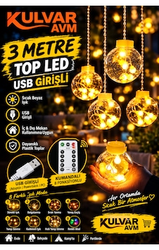 Kumandalı 8 Ayrı Fonksıyonlu Top Perde Led Peri Perde Led Usb Girişli Perde Led Yılbaşı Top Perde Led