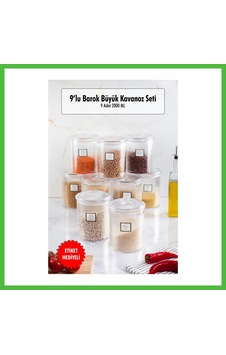 Vaveni 9'lu Barok Yuvarlak Büyük Kavanoz Seti & Saklama Kabı & Erzak Kabı 9 2000 Ml Arz Vaveni 9'lu Barok Yuvarlak Büyük Kavanoz Seti & Saklama Kabı & Erzak Kabı 9 2000 Ml Arz