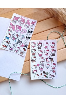Hello Kitty Sanrio Etiket Planlayıcı Telefon Sticker Set