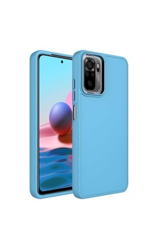 Xiaomi Redmi Note 10 Kılıf Metal Çerçeve Ve Buton Tasarımlı Silikon Zore Luna Kapak Sierra Mavi Xiaomi Redmi Note 10 Kılıf Metal Çerçeve Ve Buton Tasarımlı Silikon Zore Luna Kapak Sierra Mavi
