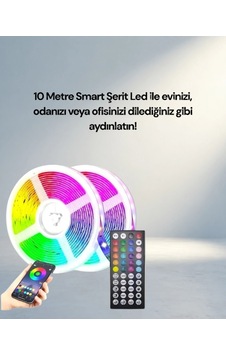 Smart Şerit Led 10m Rgb Ios Android Kontrollü Sese Duyarlı Smart Şerit Led 10m Rgb Ios Android Kontrollü Sese Duyarlı