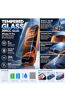 İphone 18 Pro Max Uyumlu Premium Tamperli Cam Ekran Koruyucu 300cc Glue Anti Static & Finger Print İphone 18 Pro Max Uyumlu Premium Tamperli Cam Ekran Koruyucu 300cc Glue Anti Static & Finger Print