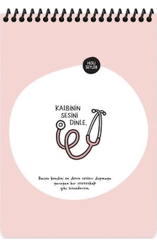 Hisli Şeyler A5 80 Yaprak Çizgili Üstten Spiralli Karton Kapak Not Defteri - Kalbinin S Hisli Şeyler A5 80 Yaprak Çizgili Üstten Spiralli Karton Kapak Not Defteri - Kalbinin S