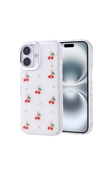 Apple Uyumlu iPhone 16 Plus Kılıf Airbag Tasarımlı Simli Şeffaf Zore Kutup Kapak Kiraz Apple Uyumlu iPhone 16 Plus Kılıf Airbag Tasarımlı Simli Şeffaf Zore Kutup Kapak Kiraz