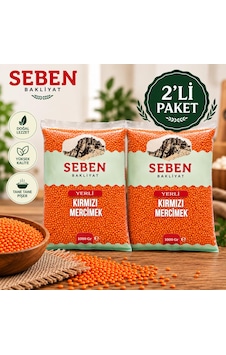 Seben Kırmızı Mercimek Yerli 1000 Gr X 2 Paket