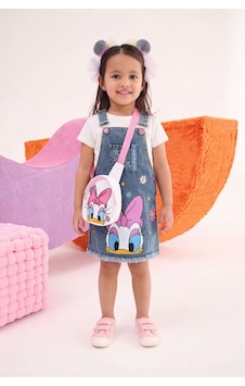 Nota Kids Ördek Baskılı Çantalı Kot Elbise Kız Jile Elbise Mavi Nota Kids Ördek Baskılı Çantalı Kot Elbise Kız Jile Elbise Mavi