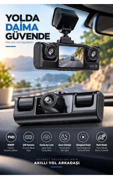 Çift Kameralı 1080p Full Hd Araç Kayıt Kamerası 1 Çift Kameralı 1080p Full Hd Araç Kayıt Kamerası 1