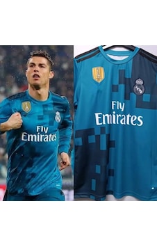 Real Madrid C.ronaldo 7 Futbol Forması Uzun Kol Mavi Çok Renkli Real Madrid C.ronaldo 7 Futbol Forması Uzun Kol Mavi Çok Renkli