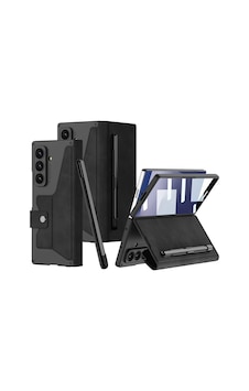 Samsung Uyumlu Galaxy Z Fold 7 Kılıf Kamera Korumalı Kadife Tasarımlı Zore Kıpta Kalem Bölmeli Fest Kapak Çok Renkli