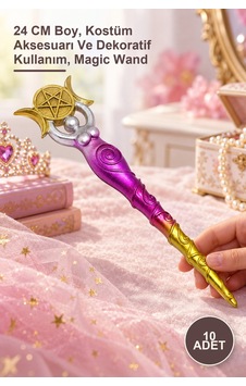 10 Adet Polyester Sihirli Asa 24 Cm Boy, Kostüm Aksesuarı Ve Dekoratif Kullanım, Magic Wand 10 Adet Polyester Sihirli Asa 24 Cm Boy, Kostüm Aksesuarı Ve Dekoratif Kullanım, Magic Wand