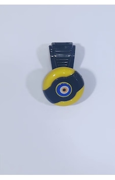 Sarı-siyah Dönebilen Vites Topuzu Nazar Boncuğu Stickerlı Çok Renkli