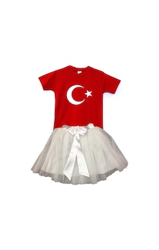 Nacar Store Kız Çocuk 23nisan 29ekim Gösteri Kostüm Doğumgünü Kıyafeti Ayyıldız Kısa Kol & Tütü Etek Takım Beyaz Nacar Store Kız Çocuk 23nisan 29ekim Gösteri Kostüm Doğumgünü Kıyafeti Ayyıldız Kısa Kol & Tütü Etek Takım Beyaz
