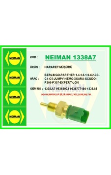 Bescher Hararet Müşürü Berlıngo-partner 1.4-1.6-1.9-c2-c3-c4-c5-jumpy-nemo-xsara-scudo-p206-p307-expert-lgn Neıman 1338a7 96368023 9636777180 1338.88 1338.a7 Bescher Hararet Müşürü Berlıngo-partner 1.4-1.6-1.9-c2-c3-c4-c5-jumpy-nemo-xsara-scudo-p206-p307-expert-lgn Neıman 1338a7 96368023 9636777180 1338.88 1338.a7