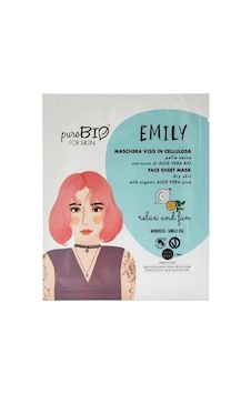 Purobio Face Sheet Mask For Dry Skin Emily Relax And Fun - Tek Kullanım Purobio Face Sheet Mask For Dry Skin Emily Relax And Fun - Tek Kullanım
