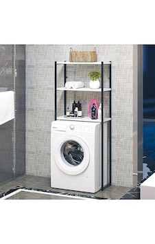 Banyo Dolabı Rafı Çamaşır Makinesi Üstü Düzenleyici Raf Beyaz
