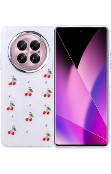 İnfinix Zero 40 5g Kılıf Airbag Tasarımlı Simli Şeffaf Zore Kutup Kapak Kiraz