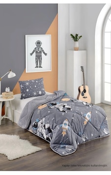 Renkli Desenli Tek Kişilik Yorgan Peluş Çift Taraflı Yastık Kılıflı Çarşafsız Astronot Erkek Çocuk Renkli Desenli Tek Kişilik Yorgan Peluş Çift Taraflı Yastık Kılıflı Çarşafsız Astronot Erkek Çocuk