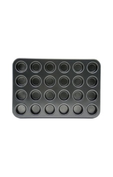 24 Gözlü Metal - Siyah Düz Muffin - Kek Kalıp 5468 Çok Renkli