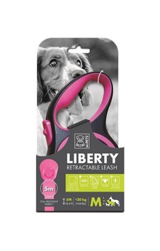 M-pets Liberty Otomatik Şerit Gezdirme Kayışı 5m Pembe M
