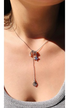 İnsera Kadın Silver Deniz Konsepti Asansörlü Charm Kolye Gümüş - Mavi İnsera Kadın Silver Deniz Konsepti Asansörlü Charm Kolye Gümüş - Mavi