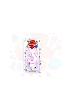 Simli Mum Rakam Pembe 3 -15623-p3 Beyaz Simli Mum Rakam Pembe 3 -15623-p3 Beyaz