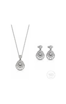 Servi 925 Ayar Gümüş Zirkon Taşlı Vintage Damla Kolye Ve Küpe Seti-480 Servi 925 Ayar Gümüş Zirkon Taşlı Vintage Damla Kolye Ve Küpe Seti-480