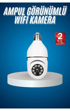 Hubrendy Tekno Wifi Güvenlik Kamerası Çift Kameralı Ampule Takılabilir Sensörlü Hubrendy Tekno Wifi Güvenlik Kamerası Çift Kameralı Ampule Takılabilir Sensörlü