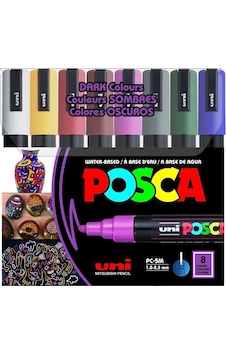 Uni Posca 1.8-2.5 Subazlıpostermarkörükoyurenk 8li Uni Posca 1.8-2.5 Subazlıpostermarkörükoyurenk 8li