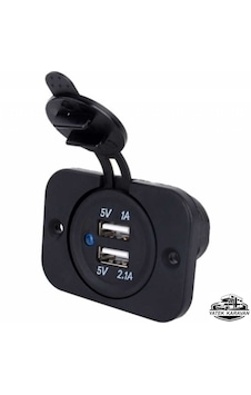Kapaklı Marin İkili Usb Soketi 12v Yatek Karavan Tekne Kapaklı Marin İkili Usb Soketi 12v Yatek Karavan Tekne