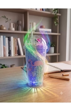 Işıklı Unicorn Ve Flamingo Desenli Çift Katmanlı Jel Buzlu Pipetli Bardak - 450ml - Renk Değiştiren Led Tabanlı Işıklı Unicorn Ve Flamingo Desenli Çift Katmanlı Jel Buzlu Pipetli Bardak - 450ml - Renk Değiştiren Led Tabanlı