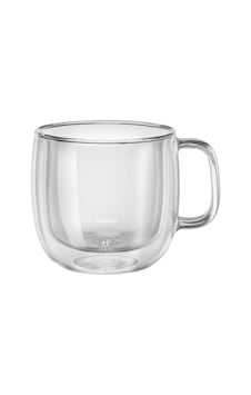 Zwilling Sorrento Çift Camlı Kulplu 2'li Cappucino Bardak Seti, C Cam Şeffaf