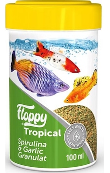 Floppy Tropical Spirulina Garlic Sarımsaklı Yem 100 ML 45 G Floppy Tropical Spirulina Garlic Sarımsaklı Yem 100 ML 45 G