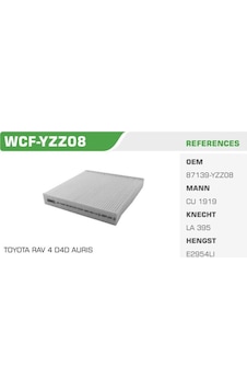 WINKEL WCF-YZZ08 Polen Filtresi Corolla Uyumlu 07-11 Auris 07-11 Yaris 06-11 Rav4 06-11 LandCruiser 08- Hilux 08- / Range Rover 12- WINKEL WCF-YZZ08 Polen Filtresi Corolla Uyumlu 07-11 Auris 07-11 Yaris 06-11 Rav4 06-11 LandCruiser 08- Hilux 08- / Range Rover 12-