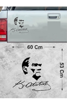 Atatürk Silüet Sticker - Atatürk Imza Sticker - Araba Oto Motosiklet Karavan Cam Laptop Sticker - 00619 60X53 Cm Atatürk Silüet Sticker - Atatürk Imza Sticker - Araba Oto Motosiklet Karavan Cam Laptop Sticker - 00619 60X53 Cm
